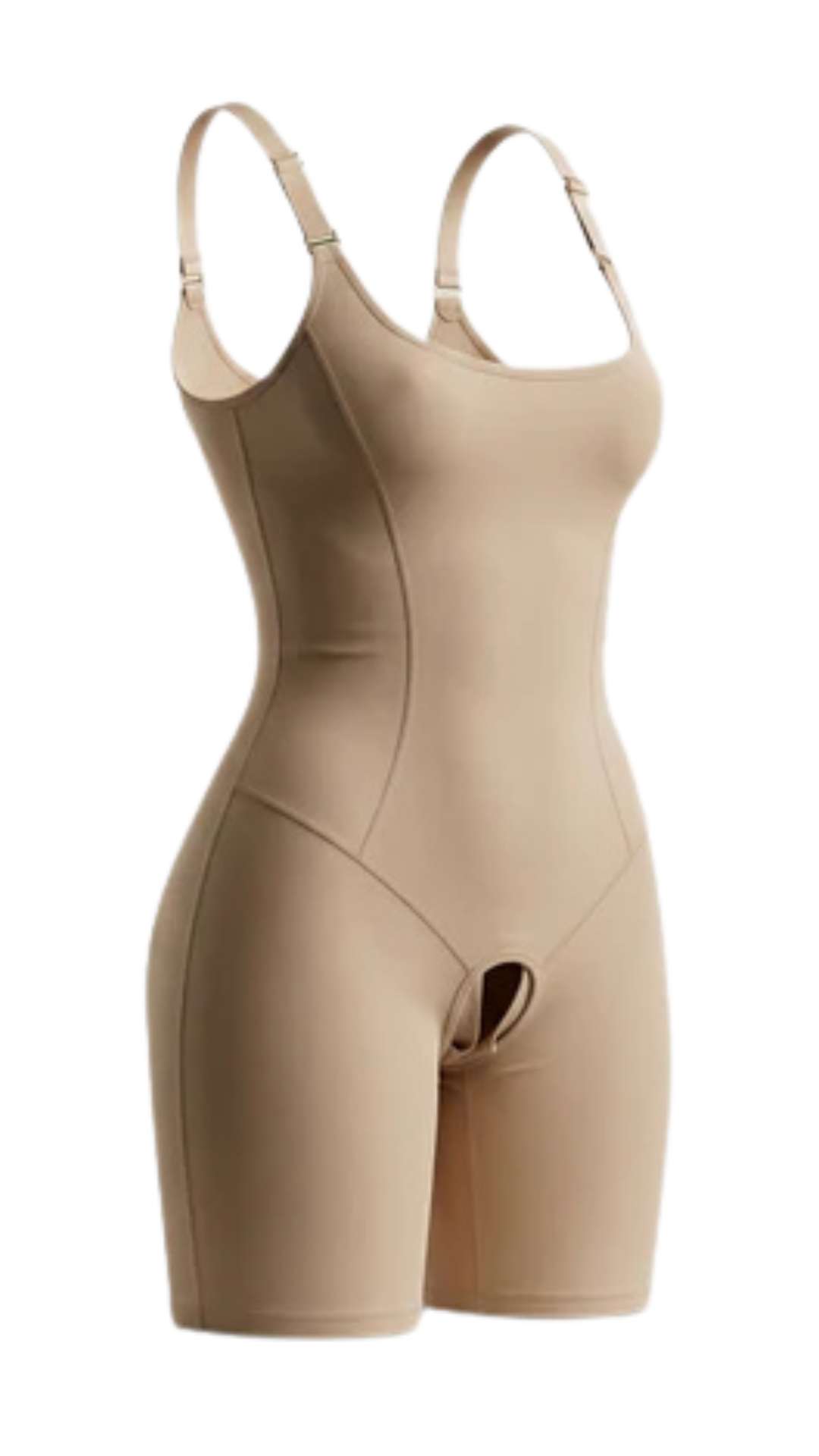 Vhisper Vears Seamless Full Body Shapewear Bodysuit – Ruched Butt-Lifting & Tummy Control Mid-Thigh Shaper with Open Crotch