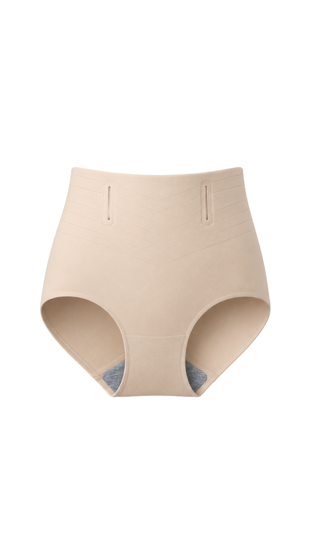 Vhisper Vears Anti-Roll High-Waisted Tummy Control Briefs – Seamless Chevron Core Shaping Panty