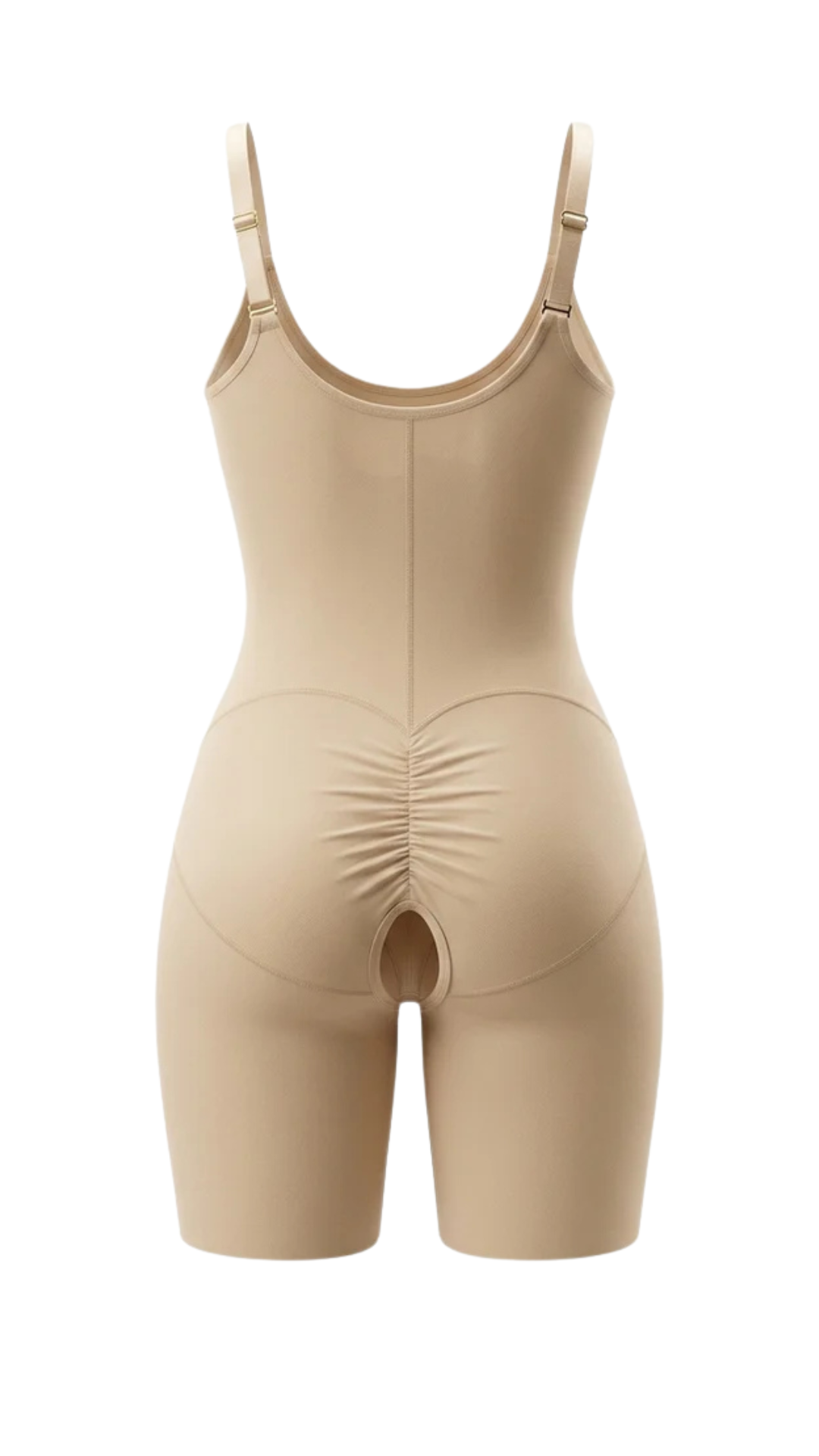 Vhisper Vears Seamless Full Body Shapewear Bodysuit – Ruched Butt-Lifting & Tummy Control Mid-Thigh Shaper with Open Crotch
