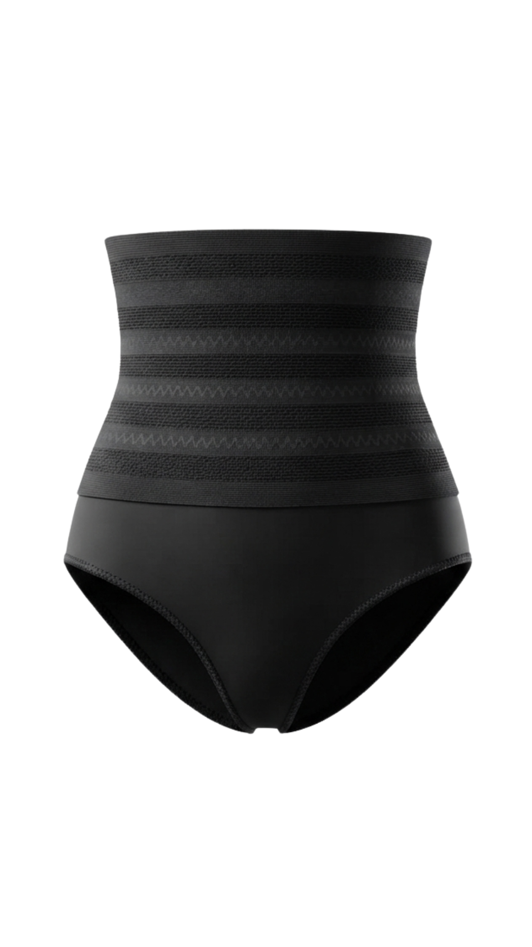 Vhisper Vears Textured High-Waisted Mesh Tummy Control Briefs – Breathable Core Shaper Panty