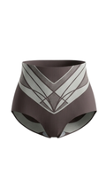 Vhisper Vears Ribbed High-Waisted Tummy Control Briefs – Seamless Geometric Contrast Shaping Panty