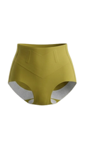 Vhisper Vears Anti-Roll High-Waisted Tummy Control Briefs – Seamless Chevron Shaping Panty in Olive Green