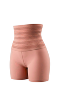 Vhisper Vears Textured High-Waisted Mesh Anti-Chafing Shaper Shorts – Dusty Pink Tummy Control