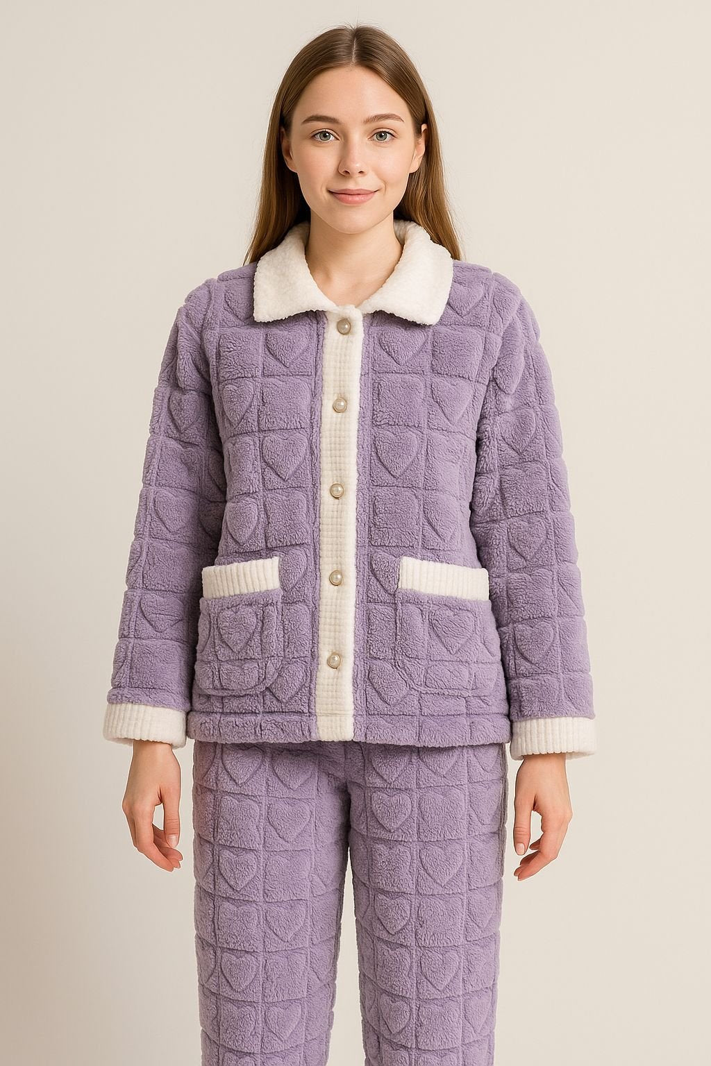 Lavender Pom-Pom Pajama Set image 0