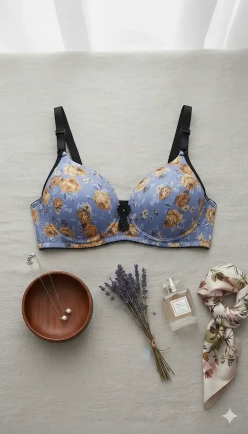 Floral Printed Single Padded Bra image 1