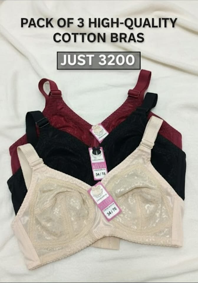 Pack of 3 Winter Cotton Bra image 0