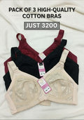 Pack of 3 Winter Cotton Bra image 0