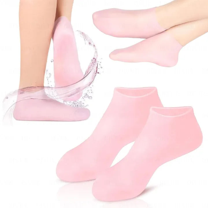 Vhisper Vears Silicone Gel Moisturizing Socks – Anti-Cracked Heel Foot Care Socks for Dry Dead Skin Repair