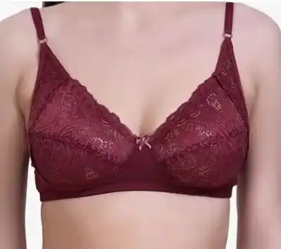 Cotton Lace Bra Without Pad image 1
