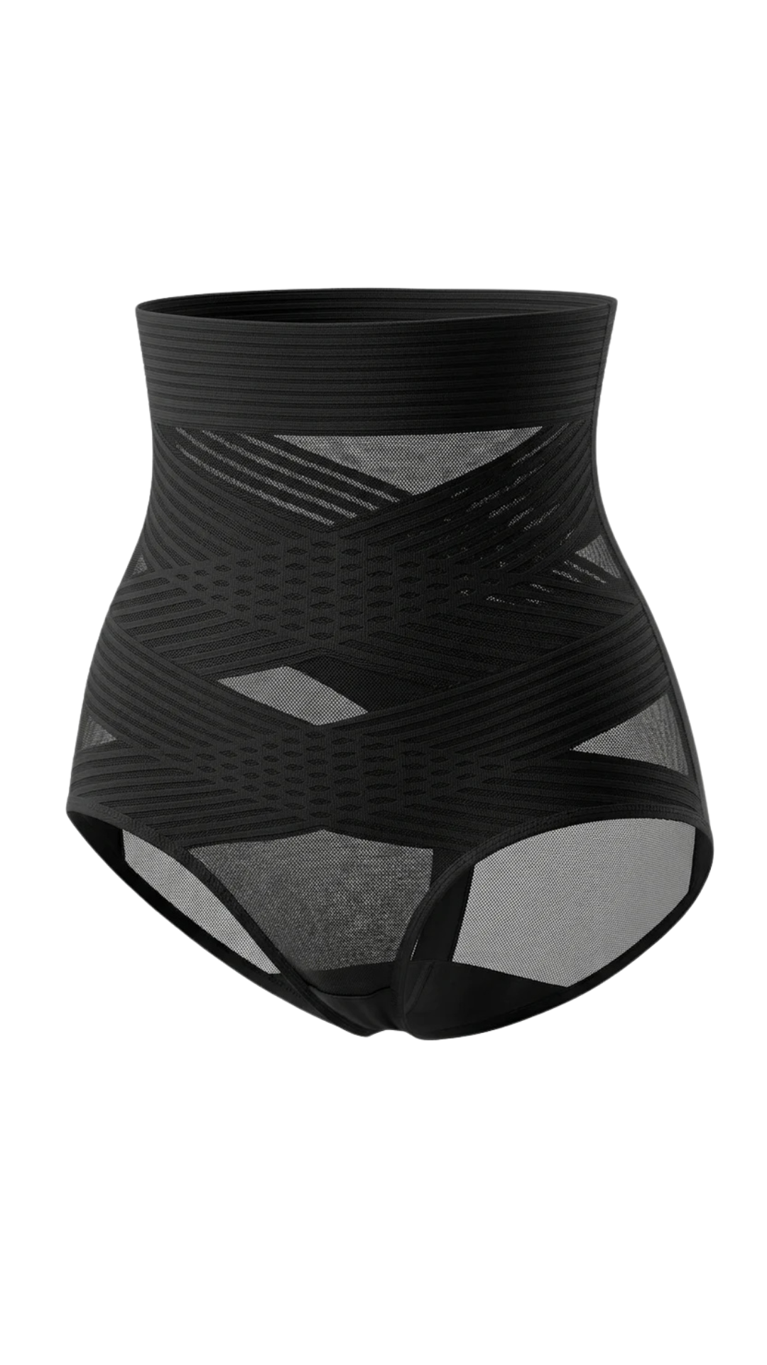 Vhisper Vears X-Band Cross-Compression Shaping Panty – High-Waisted Mesh Tummy Control Briefs