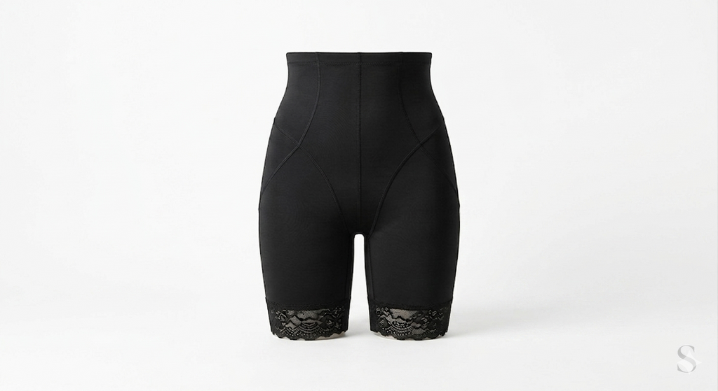 Vhisper Vears Lace-Trimmed High-Waisted Tummy Control Shapewear Shorts – Premium Butt-Lifting & Thigh Slimmer Body Shaper for Women