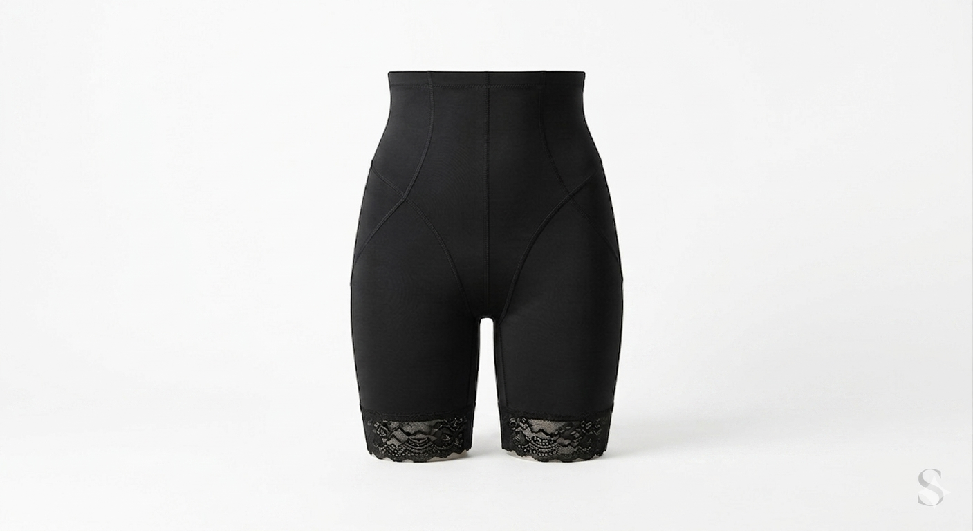 Vhisper Vears Lace-Trimmed High-Waisted Tummy Control Shapewear Shorts – Premium Butt-Lifting & Thigh Slimmer Body Shaper for Women