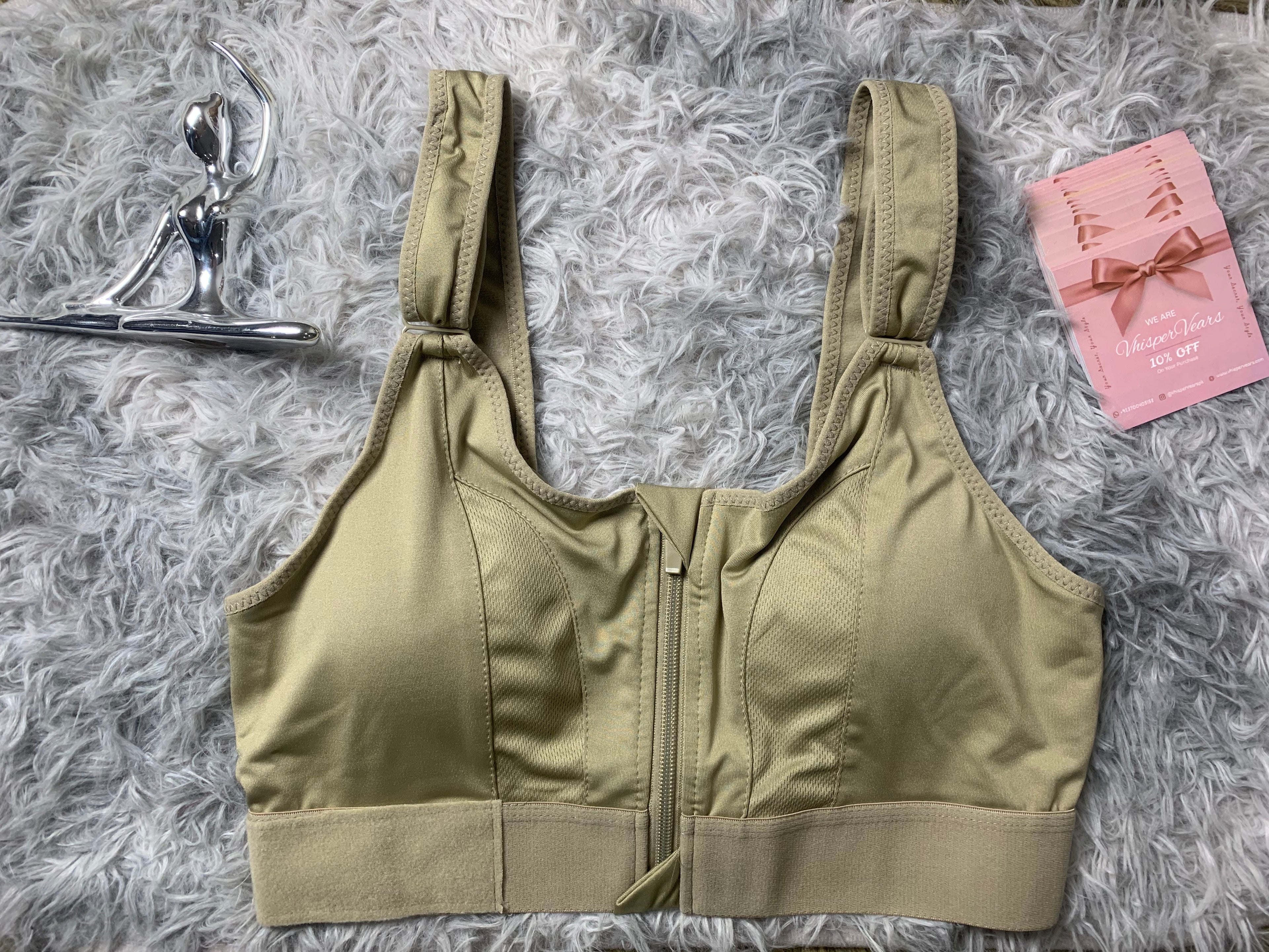 Vhisper Vears High-Impact Front-Zip Sports Bra | Adjustable Support