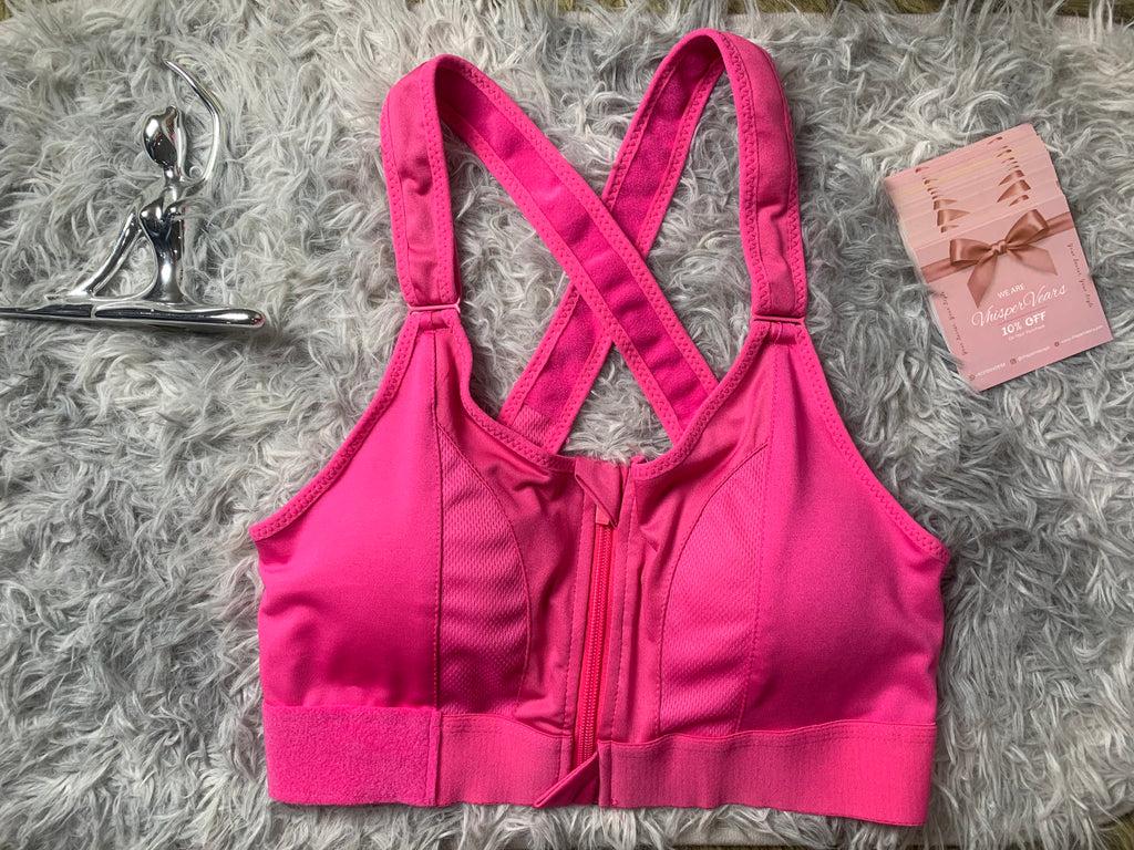 Vhisper Vears High-Impact Front-Zip Sports Bra | Adjustable Support
