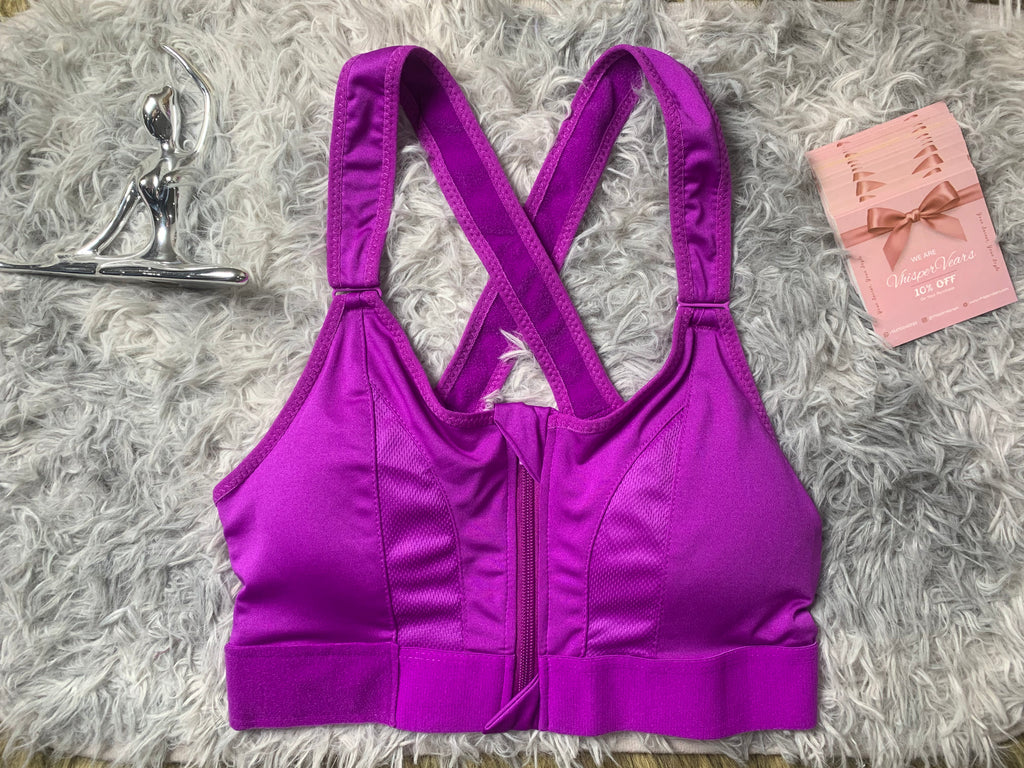 Vhisper Vears High-Impact Front-Zip Sports Bra | Adjustable Support