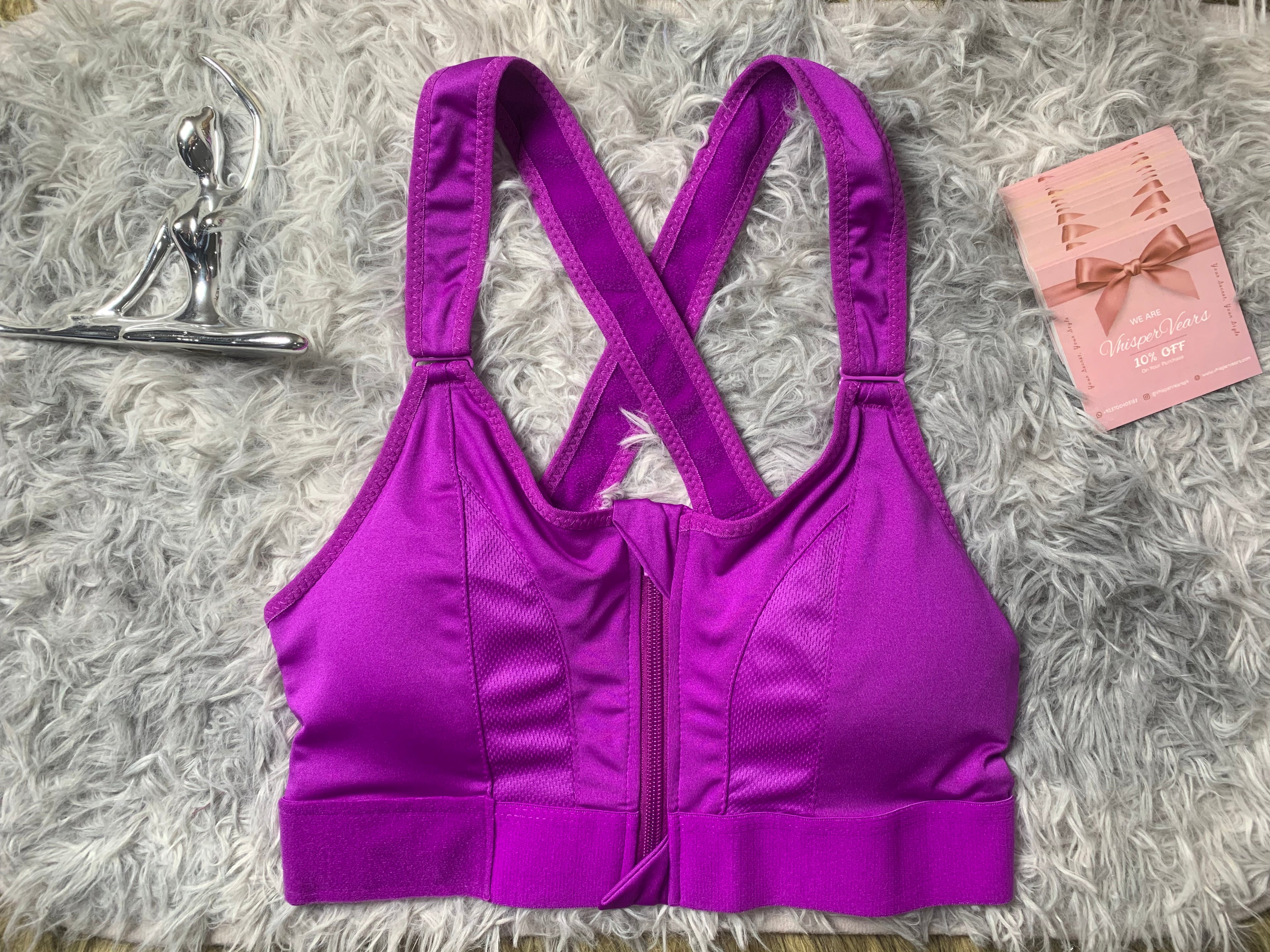 Vhisper Vears High-Impact Front-Zip Sports Bra | Adjustable Support
