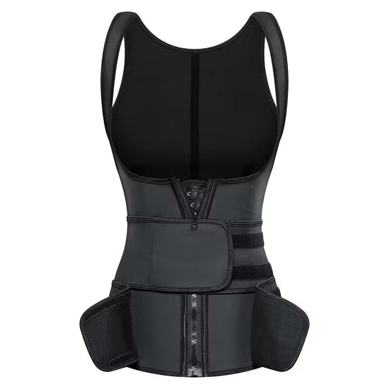 Vhisper Vears NeoSweat Triple-Closure Active Sport Vest – High-Compression Latex Sauna Waist Trainer