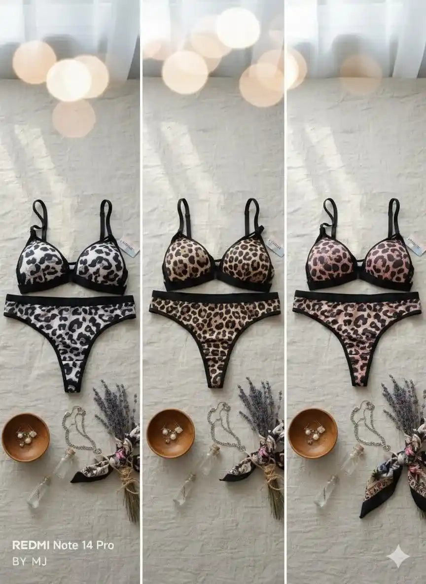 Sexy Leopard Bra Set image 3