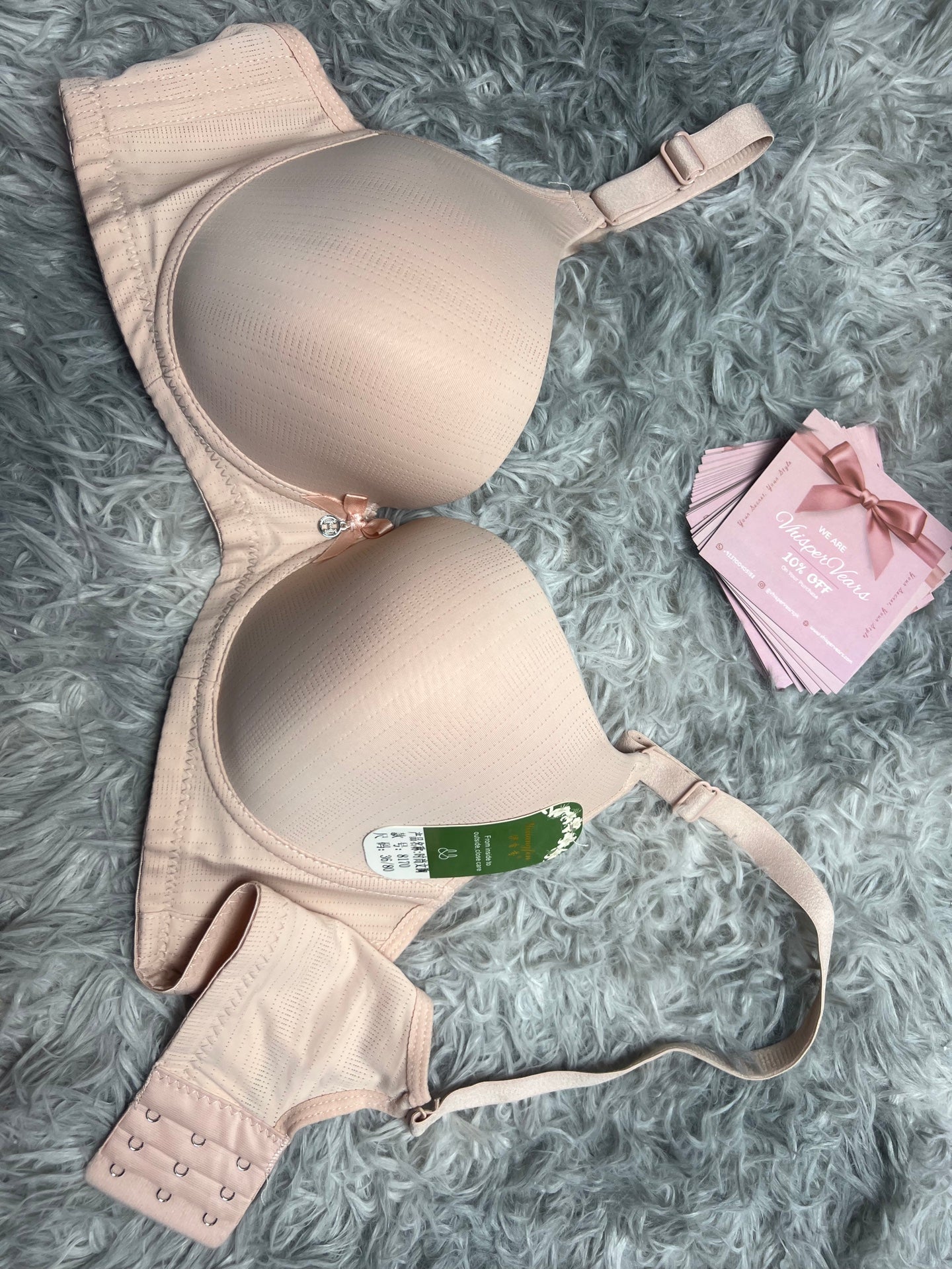 Vhisper Vears Premium Smooth Contour Molded Bra – Embossed Micro-Texture Seamless T-Shirt Bra for Women