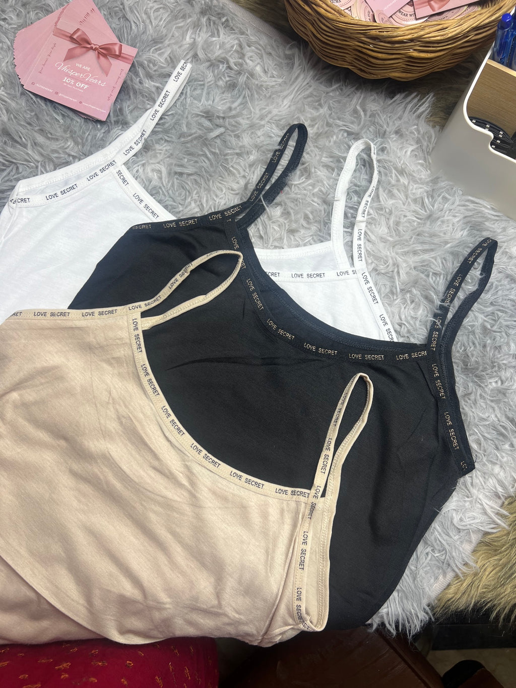 Vhisper Vears Love Secret Cotton Stretch Camisole – Everyday Breathable Layering Inner Slip Tank Top