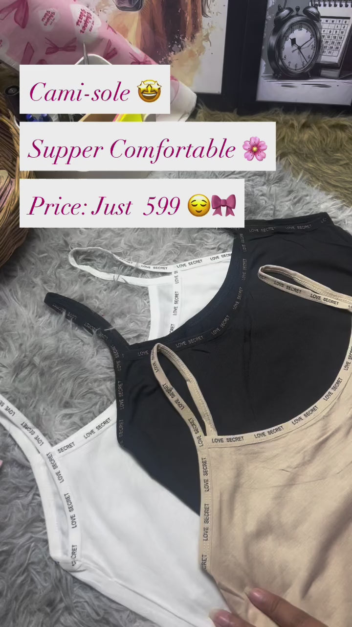 Vhisper Vears Love Secret Cotton Stretch Camisole – Everyday Breathable Layering Inner Slip Tank Top