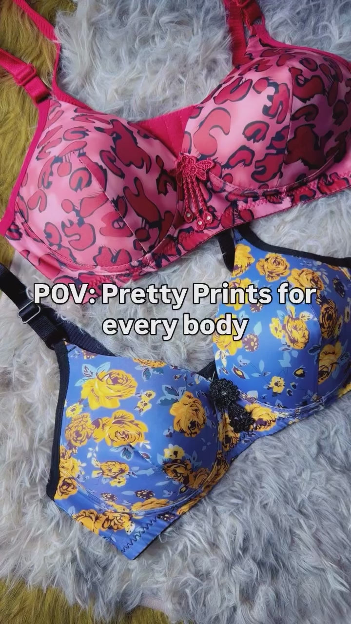 Floral Printed Single Padded Bra